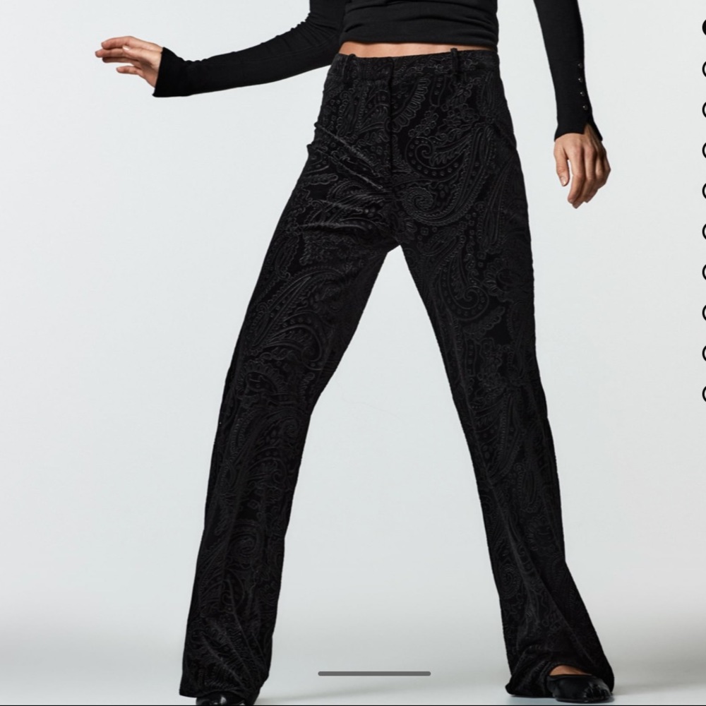 Zara Flared Velvet Pants - size Medium